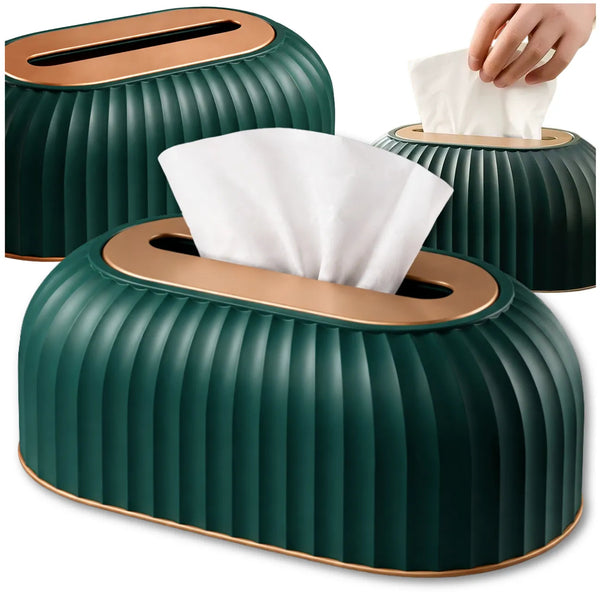 Servetėlių dėžutė žalia PVC, moderni TP184