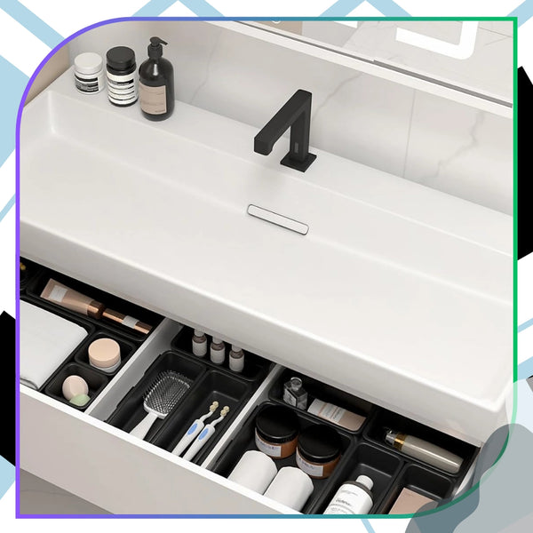 Modulinis stalčiaus organizatorius, juodas, 8 vnt. TP177