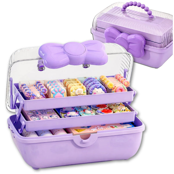 3 lygių violetinis dėklas-organizatorius mergaitei TP160