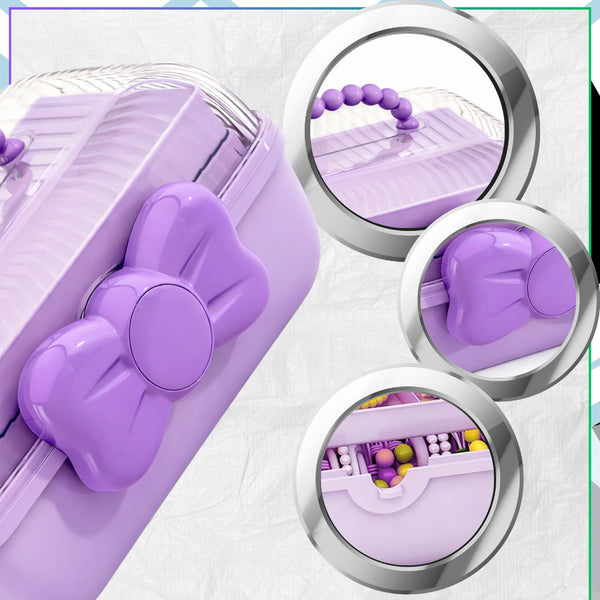 3 lygių violetinis dėklas-organizatorius mergaitei TP160