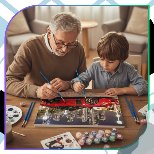 Tapyba pagal numerius su rėmu 40 x 50 cm „Czerwone Auto Supercar“ TP12