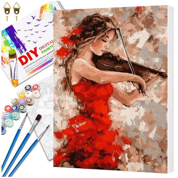 Tapyba pagal numerius su rėmu 40 x 50 cm „Skripininkė“ TP1