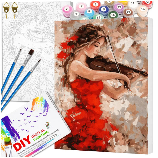 Tapyba pagal numerius su rėmu 40 x 50 cm „Skripininkė“ TP1