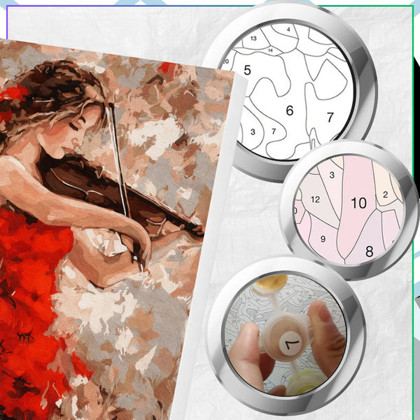 Tapyba pagal numerius su rėmu 40 x 50 cm „Skripininkė“ TP1