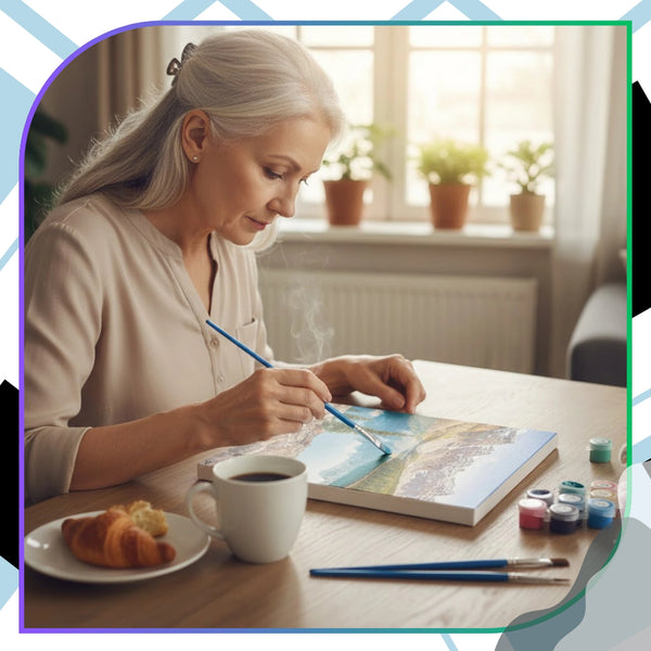 Tapyba pagal skaičius su rėmu 40 x 50 cm „Ežeras kalnuose“ TP18