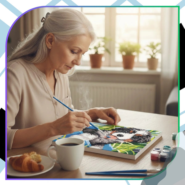 Tapyba pagal numerius su rėmu 40 x 50 cm „Šuniukas“ TP21