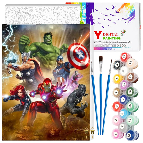 Tapyba pagal numerius su rėmu 40 x 50 cm „Superbohaterowie“ TP23