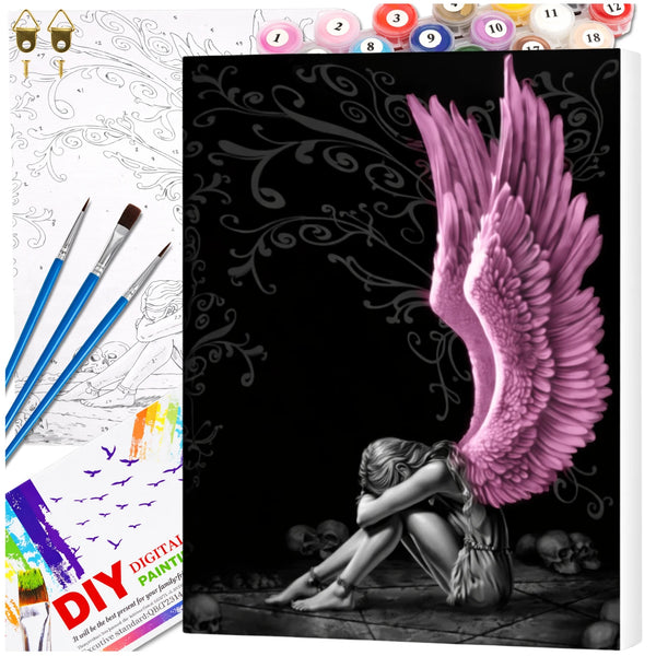 Tapyba pagal numerius su rėmu 40 x 50 cm „Rožiniai sparnai“ TP25