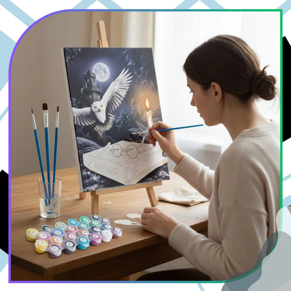 Tapyba pagal numerius su rėmu 40 x 50 cm „Magiška pelėda“ TP27