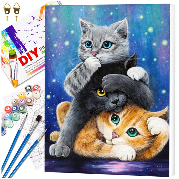 Tapyba pagal numerius su rėmu 40x50 cm „Urocze Kotki“ TP34