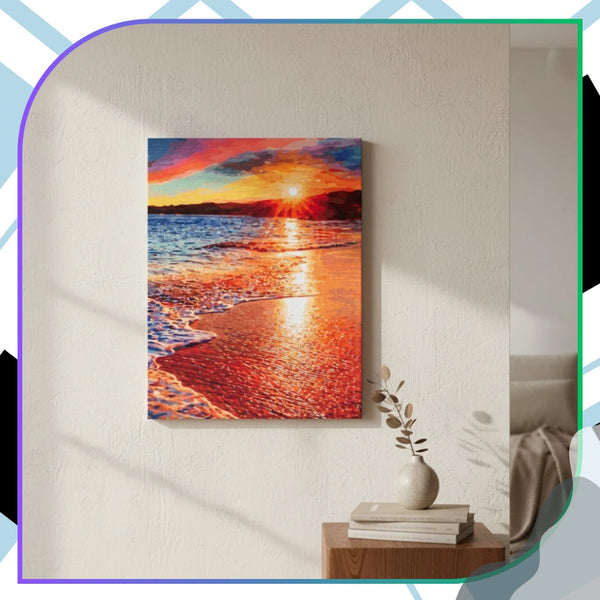 Tapyba pagal numerius su rėmu 40 x 50 cm „Saulėlydis“ TP3