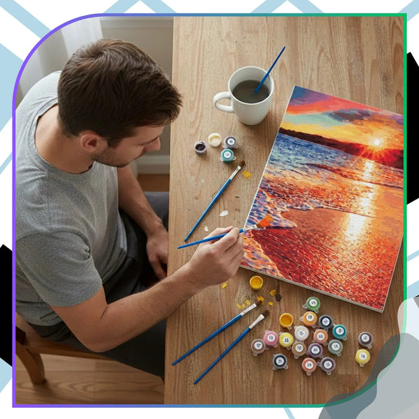 Tapyba pagal numerius su rėmu 40 x 50 cm „Saulėlydis“ TP3