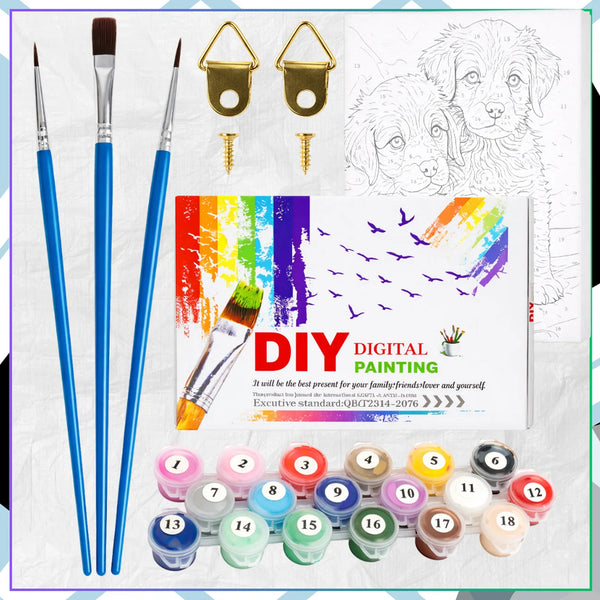 Tapyba pagal numerius su rėmu 40 x 50 cm „Šuniukai“ TP44