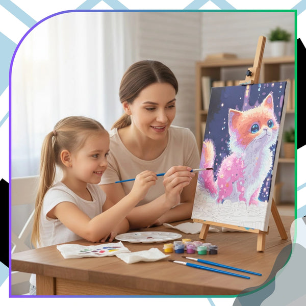 Tapyba pagal numerius su rėmu 40x50 cm „Spalvotas kačiukas“ TP47