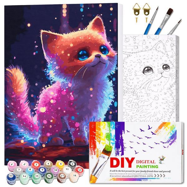 Tapyba pagal numerius su rėmu 40x50 cm „Spalvotas kačiukas“ TP47