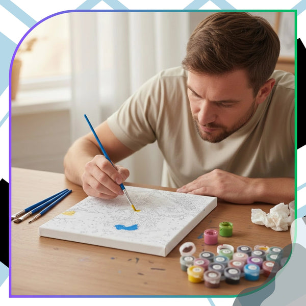 Tapyba pagal numerius su rėmu 40 x 50 cm „Mergaitė po žvaigždėmis“ TP52