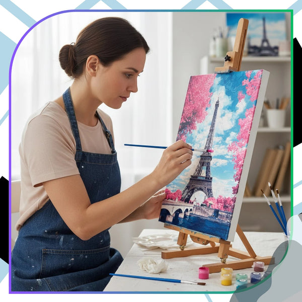 Tapyba pagal numerius su rėmu 40 x 50 cm „Eifelio bokštas“ TP6