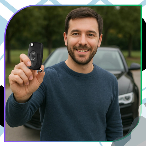 Audi 3 mygtukų raktelio korpusas, juodas A287