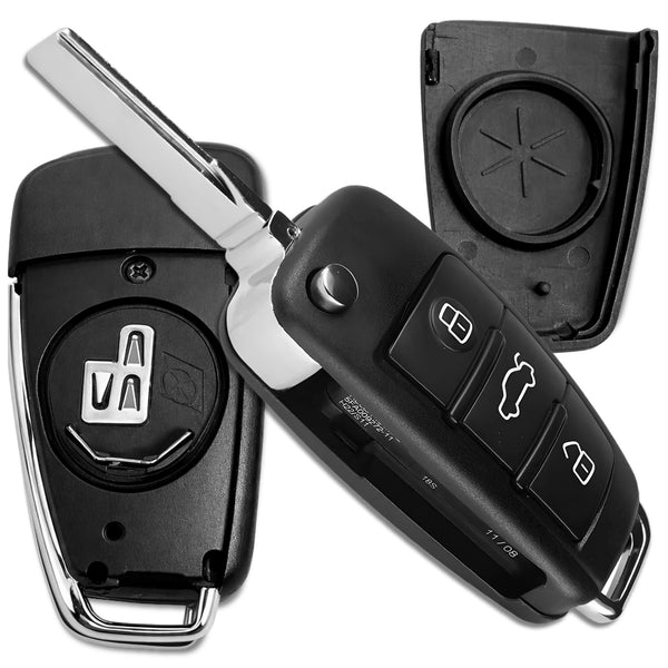 Audi raktelio korpusas, juodas, 3 mygtukai A288