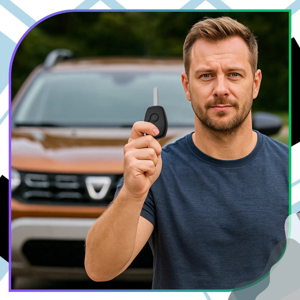 Raktelio korpusas juodas 2 mygtukų Dacia/Renault A289