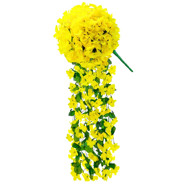 Kabantis geltonas dirbtinis gebenės žiedynas 80 cm N51
