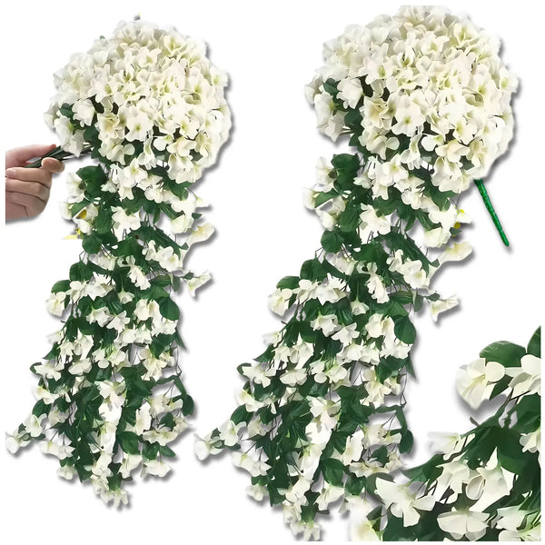 Kabantys balti dirbtiniai žiedai, gebenė 85 cm N18
