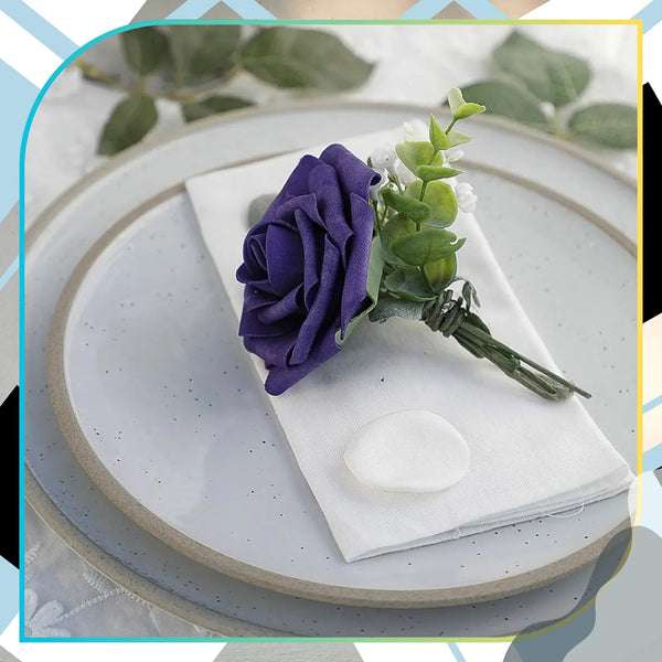 Dirbtinių rožių puokštė, violetinė, 25 vnt. N53
