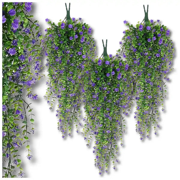 Kabantys dirbtiniai vijokliniai žiedai, violetiniai, 3 vnt. N33