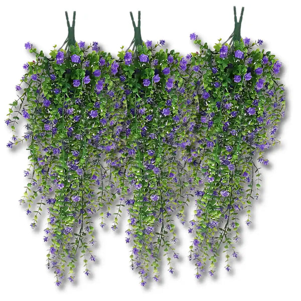 Kabantys dirbtiniai vijokliniai žiedai, violetiniai, 3 vnt. N33