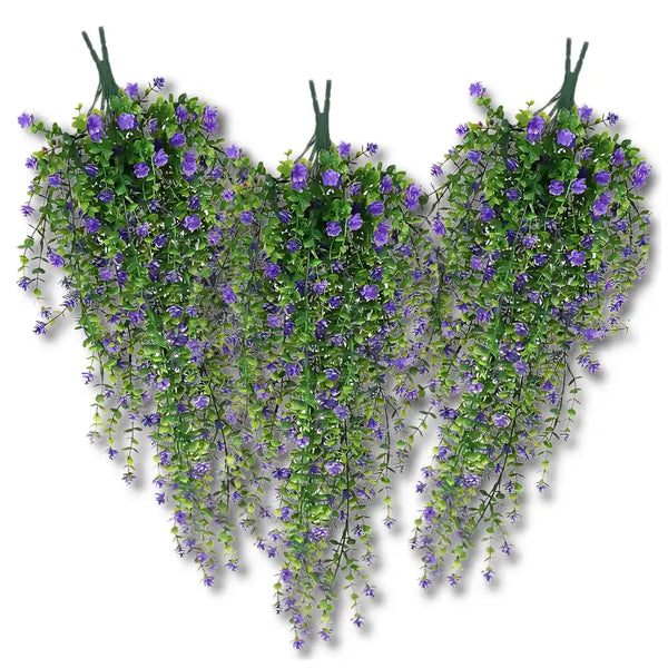 Kabantys dirbtiniai vijokliniai žiedai, violetiniai, 3 vnt. N33