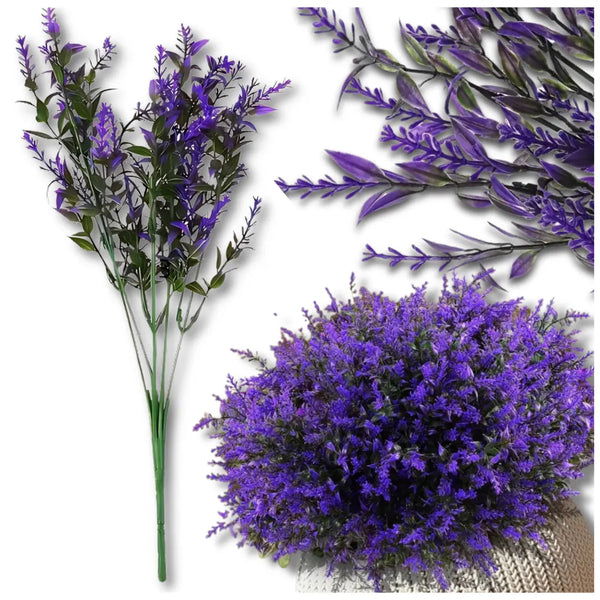 Dirbtinės violetinės levandos šakelės 35 cm, 12 vnt. N36