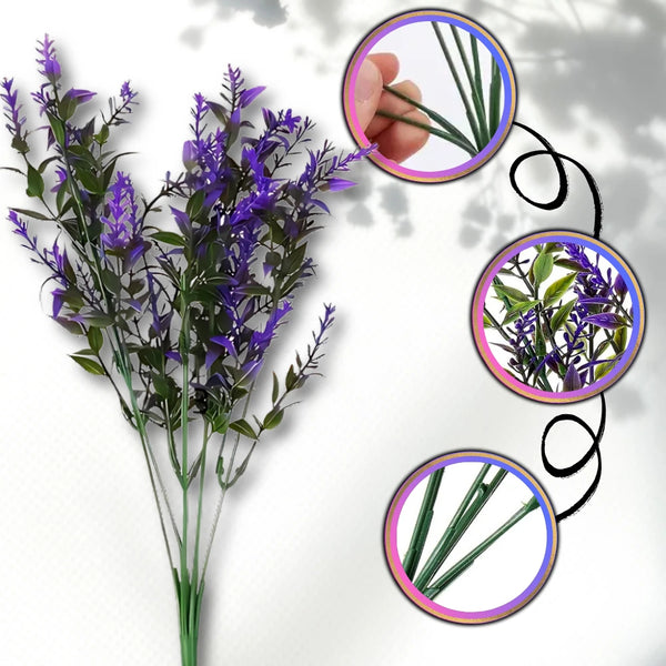 Dirbtinės violetinės levandos šakelės 35 cm, 12 vnt. N36