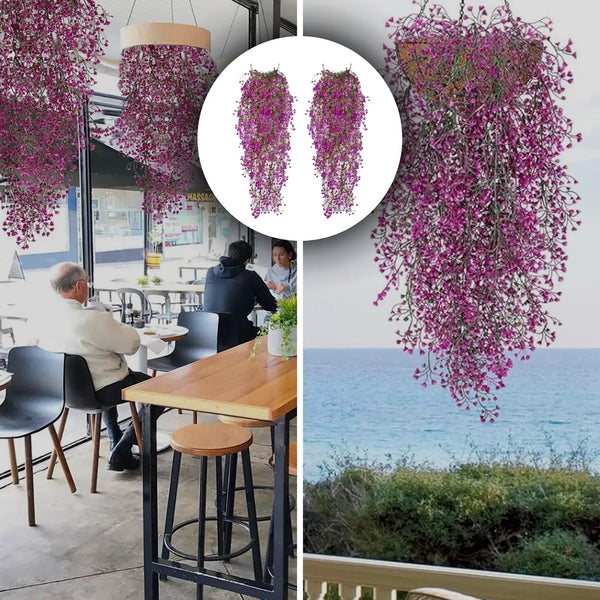 Kabantys dirbtinių gėlių gluosnis, violetinis, 2 vnt. N9
