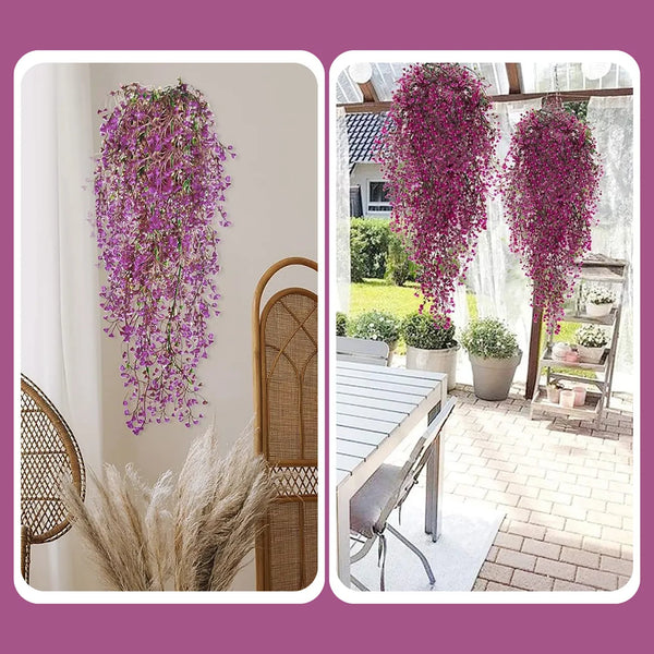 Kabantys dirbtinių gėlių gluosnis, violetinis, 2 vnt. N9
