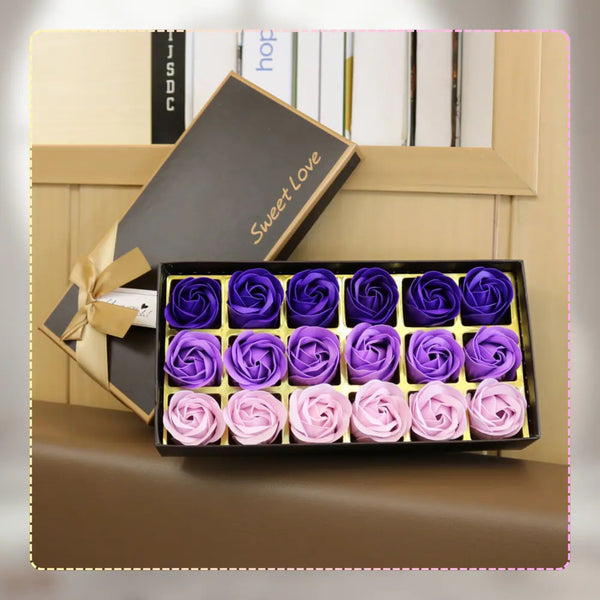 Kvapnios muilo rožės, violetinės, 18 vnt. N43