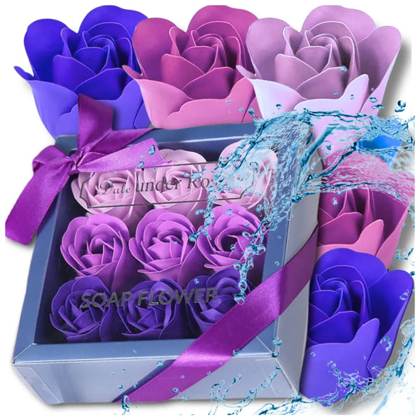 Kvapnios muilo rožės, violetinės, 9 vnt. rinkinys N46