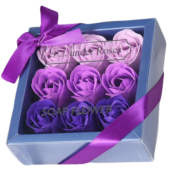 Kvapnios muilo rožės, violetinės, 9 vnt. rinkinys N46