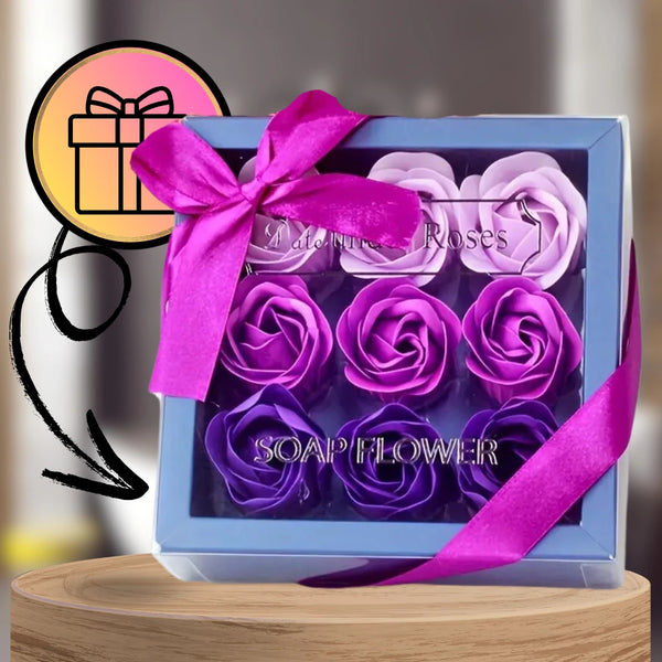 Kvapnios muilo rožės, violetinės, 9 vnt. rinkinys N46