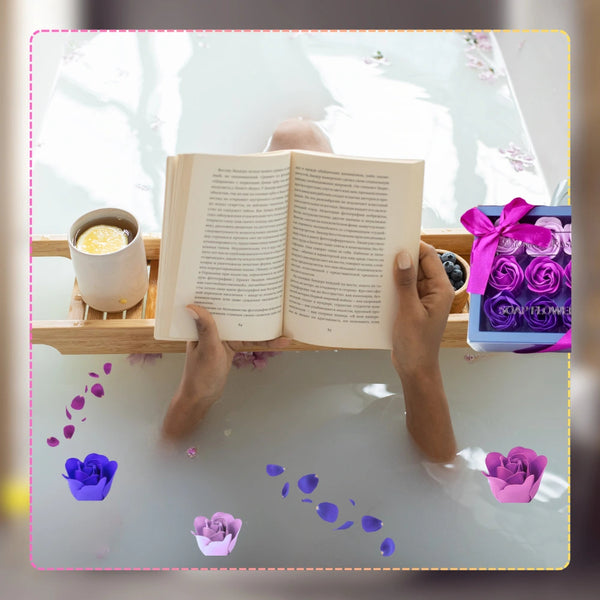 Kvapnios muilo rožės, violetinės, 9 vnt. rinkinys N46