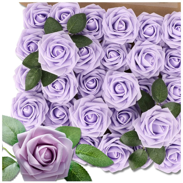 Dirbtinės violetinės rožės, 25 vnt. N68