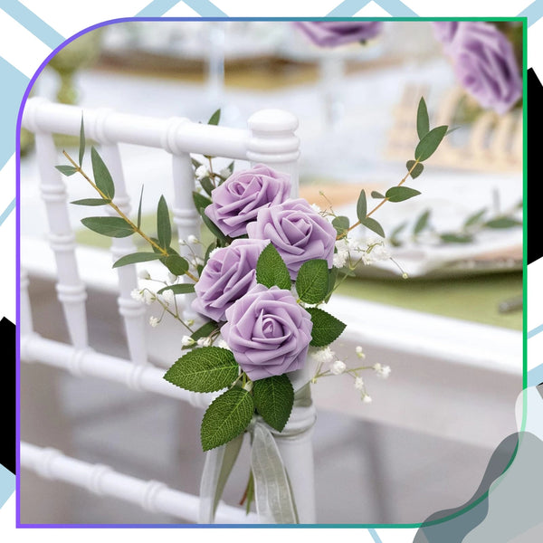 Dirbtinės violetinės rožės, 25 vnt. N68