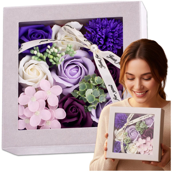 Muilinių rožių Flower Box rinkinys, violetinė–rožinė N73