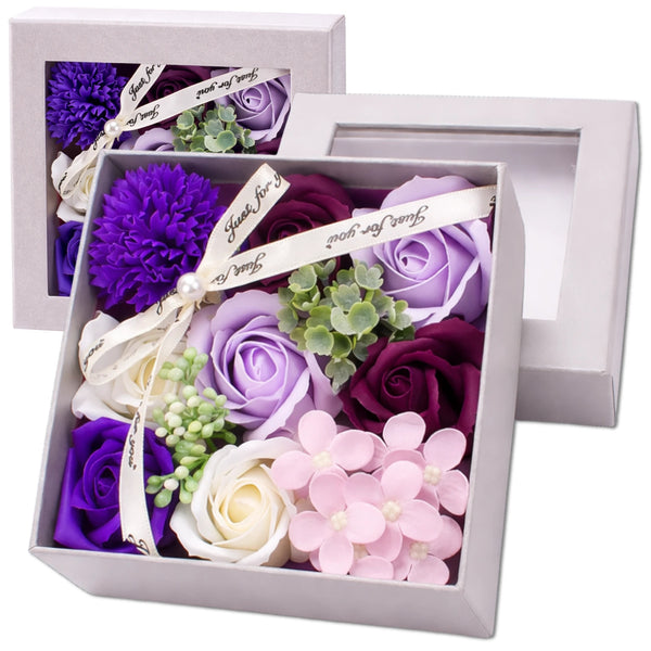 Muilinių rožių Flower Box rinkinys, violetinė–rožinė N73