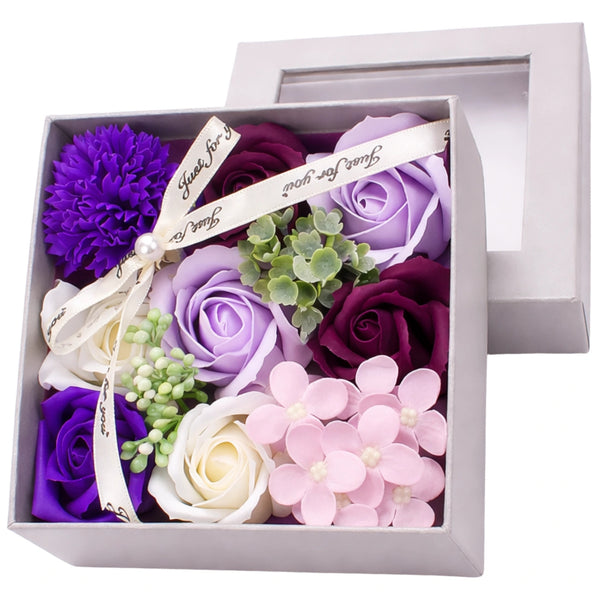 Muilinių rožių Flower Box rinkinys, violetinė–rožinė N73