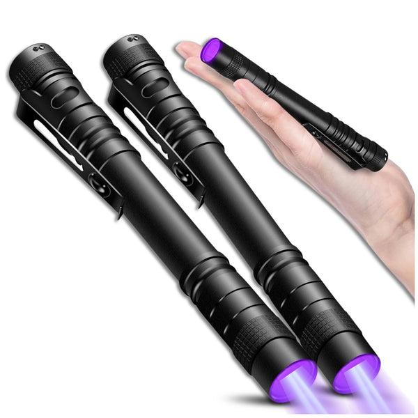UV LED žibintuvėlis juodas aliuminis, 2 vnt. Z10