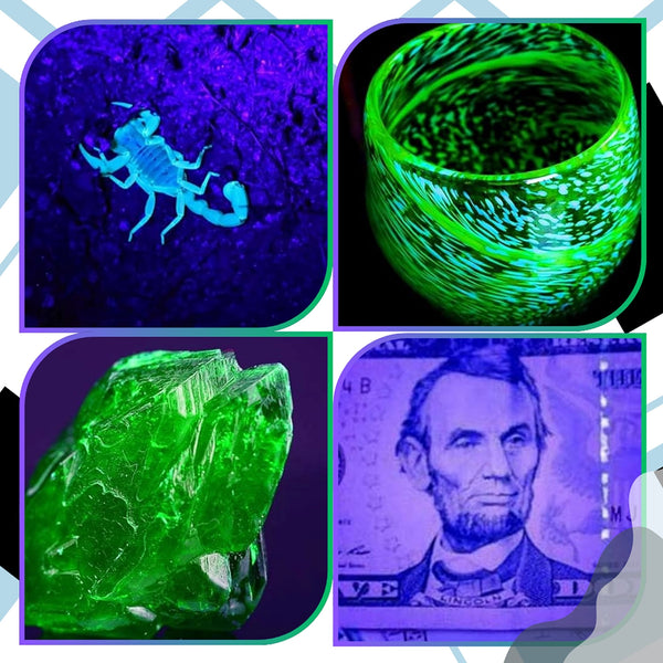 UV LED žibintuvėlis juodas aliuminis, 2 vnt. Z10