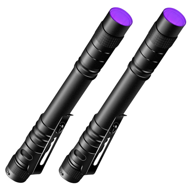 UV LED žibintuvėlis juodas aliuminis, 2 vnt. Z10