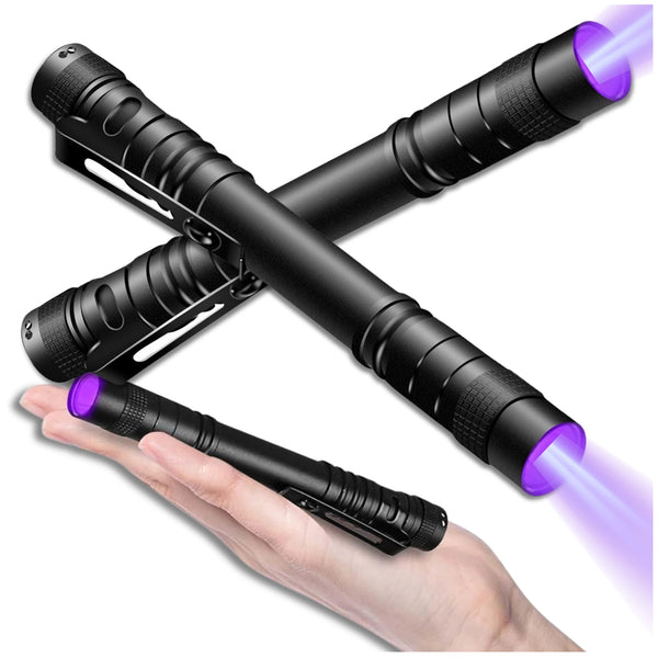 UV LED žibintuvėlis juodas aliuminis, 2 vnt. Z10