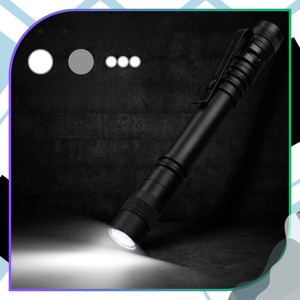 Kišeninis LED žibintuvėlis juodas aliuminis XPE (2 vnt.) Z11