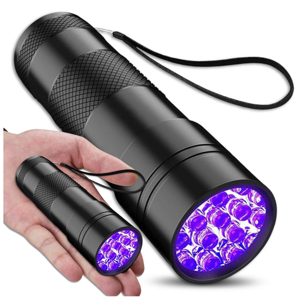 UV LED žibintuvėlis juodas aliuminis 395 nm Z9